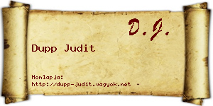 Dupp Judit névjegykártya